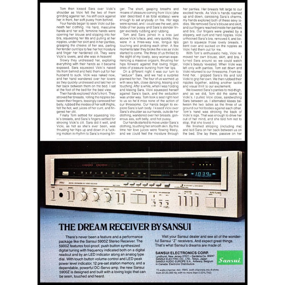 1981 Sansui 5900Z Dream Receiver Stereo Vintage Print Ad Audiophile Wall Art
